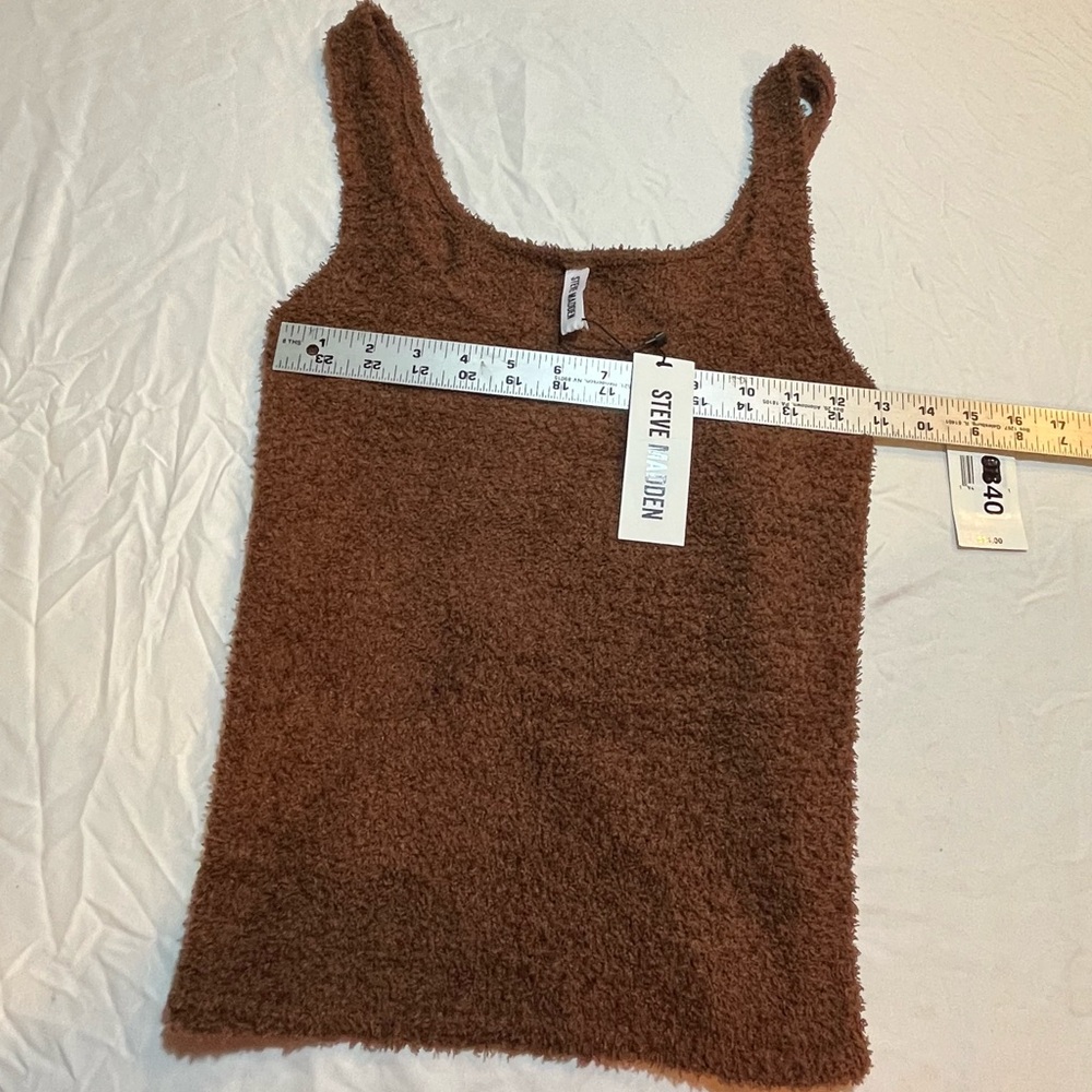 Steve Madden Brown Fuzzy Women's Tank Top very soft size small